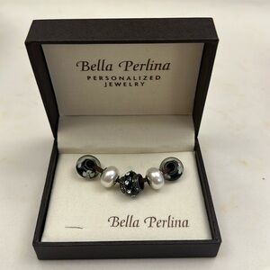 Bella Perlina Bracelet Charms Spacers Black & White Rhinestones Beads